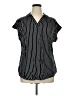 Evri 100% Rayon Stripes Black Short Sleeve Blouse Size 0X - photo 1