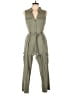 Monteau Solid Green Jumpsuit Size L - photo 1