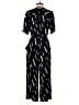 Ann Taylor LOFT 100% Rayon Graphic Black Jumpsuit Size M - photo 2