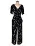 Ann Taylor LOFT 100% Rayon Graphic Black Jumpsuit Size M - photo 1