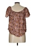 Willow & Root 100% Rayon Brown Short Sleeve Blouse Size L - photo 2