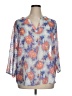 Chico's 100% Polyester Blue 3/4 Sleeve Blouse Size XL (3) - photo 1