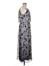 Tacera 100% Polyester Paisley Blue Casual Dress Size L (petite) - photo 4