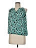 Ann Taylor LOFT Outlet 100% Polyester Teal Sleeveless Blouse Size Med Petite - photo 1
