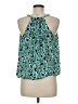 Ann Taylor LOFT Outlet 100% Polyester Teal Sleeveless Blouse Size Med Petite - photo 2