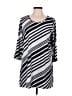 Anthony Richards Stripes Silver Casual Dress Size M - photo 1
