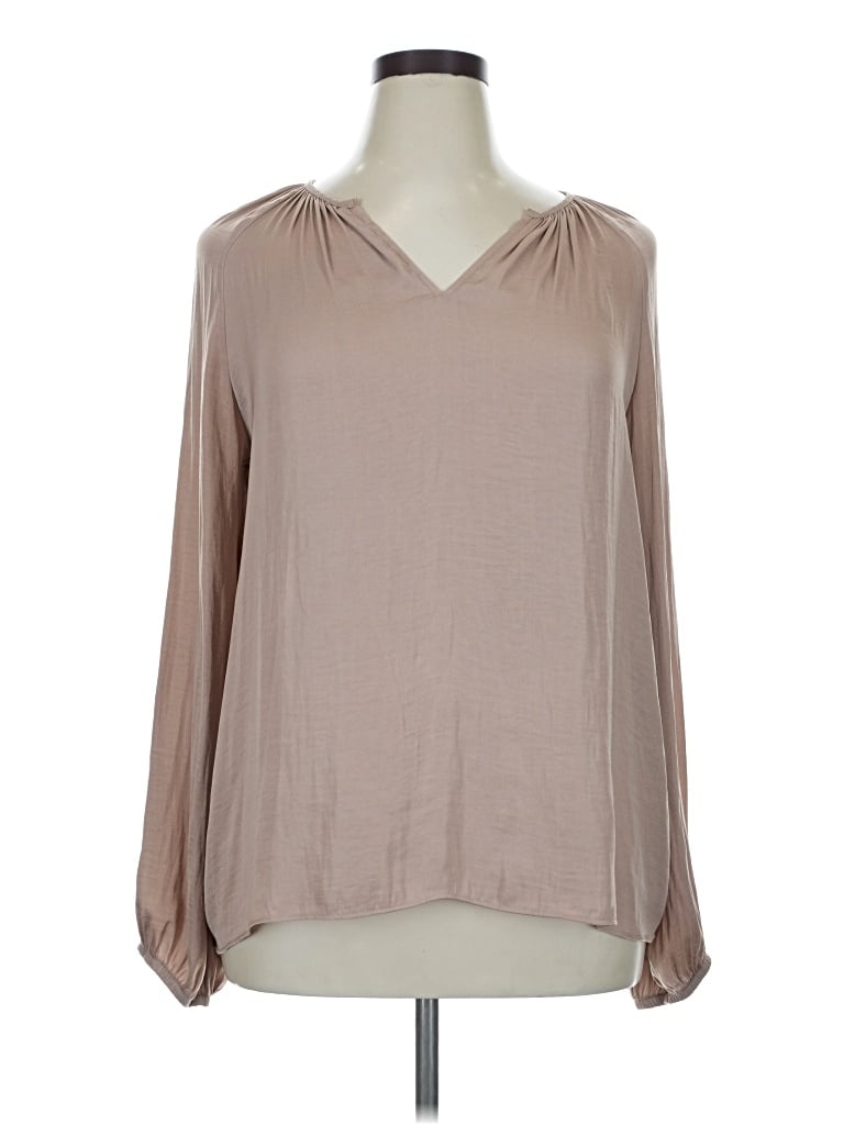 Pre-owned Rachel Rachel Roy Long Sleeve Blouse In Tan