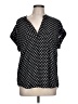 Cynthia Steffe 100% Polyester Polka Dots Black Short Sleeve Blouse Size L - photo 1