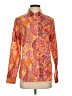 J. McLaughlin 100% Cotton Paisley Orange Long Sleeve Button-Down Shirt Size S - photo 1