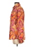 J. McLaughlin 100% Cotton Paisley Orange Long Sleeve Button-Down Shirt Size S - photo 5