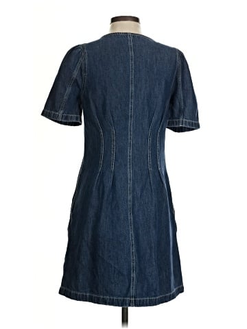 Madewell Denim Darted Mini Dress in Pixie Wash (view 2)