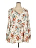 Torrid 100% Rayon Floral Ivory Long Sleeve Blouse Size 3X Plus (3) - photo 1