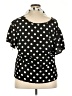 Unbranded 100% Polyester Polka Dots Black Short Sleeve Blouse Size 4XL - photo 2