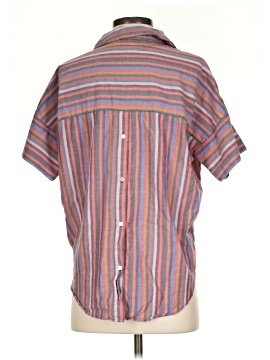Madewell Courier Button-Back Shirt in Rainbow Stripe (view 2)