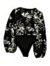 Shein 100% Polyester Floral Black Long Sleeve Blouse Size 6 - photo 2
