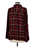 Max Studio 100% Rayon Plaid Burgundy Long Sleeve Button-Down Shirt Size M - photo 2