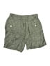 Athleta 100% Linen Chevron-herringbone Green Cargo Shorts Size 0 - photo 1
