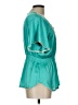 Violet & Claire 100% Polyester Teal Short Sleeve Blouse Size L - photo 4