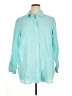 Talbots 100% Linen Teal Long Sleeve Button-Down Shirt Size 0X - photo 1