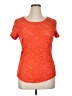 Maison Jules Floral Orange Short Sleeve Top Size XL - photo 1