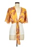 Alexis 100% Polyester Yellow Orange Short Sleeve Blouse Size M - photo 1