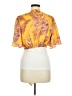 Alexis 100% Polyester Yellow Orange Short Sleeve Blouse Size M - photo 2