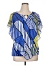Notations 100% Polyester Blue Short Sleeve Blouse Size XL - photo 1