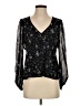Nicholas 100% Silk Black Long Sleeve Silk Top Size 4 - photo 1