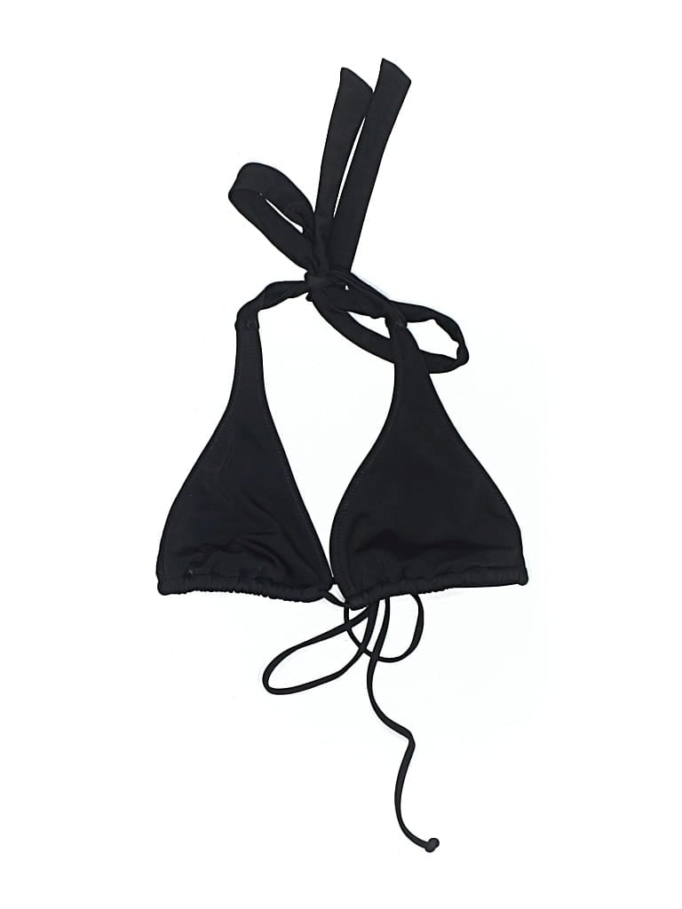 Pre-owned La Hearts Swimsuit Top Black Solid Pattern Swimwear