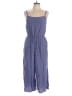 Gap 100% Rayon Checkered-gingham Blue Jumpsuit Size L - photo 1