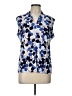 Nine West Blue Sleeveless Button-Down Shirt Size L - photo 1