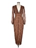 Runaway 100% Polyester Animal Print Brown Cocktail Dress Size S - photo 1