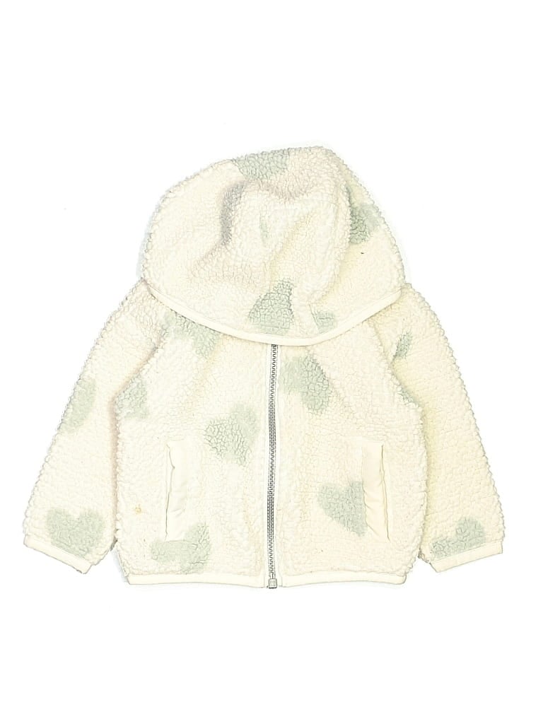 Pre-owned Carter's Babies' Zip Up Hoodie In Ivory