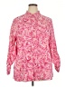 Appleseeds 100% Cotton Paisley Pink Long Sleeve Blouse Size 3X - photo 1