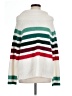 Lou & Grey Stripes White Turtleneck Sweater Size L - photo 1