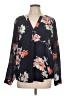 Joie 100% Silk Floral Black Long Sleeve Silk Top Size L - photo 1