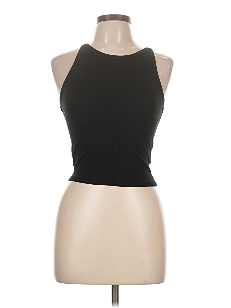 Pre-owned Unbranded Tank Top Black Halter Neckline Tops