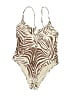 No Boundaries Animal Print Brown One Piece Swimsuit Size 8 - photo 1