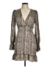 Shein 100% Polyester Animal Print Tan Cocktail Dress Size 6 - photo 1