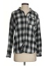 Just Polly Plaid Gray Long Sleeve Blouse Size S - photo 1