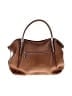 Heshe Solid Brown Leather Satchel One size - photo 3