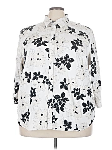 Chaps 3/4 Sleeve Button-Down Shirt (view 1)