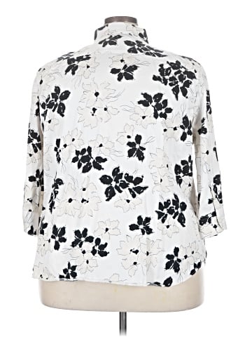 Chaps 3/4 Sleeve Button-Down Shirt (view 2)