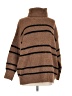 Line & Dot Stripes Brown Turtleneck Sweater Size M - photo 1