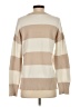 Happily Grey Stripes Tan Pullover Sweater Size S - photo 2