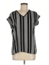 Worthington 100% Polyester Stripes Black Short Sleeve Blouse Size M (petite) - photo 1