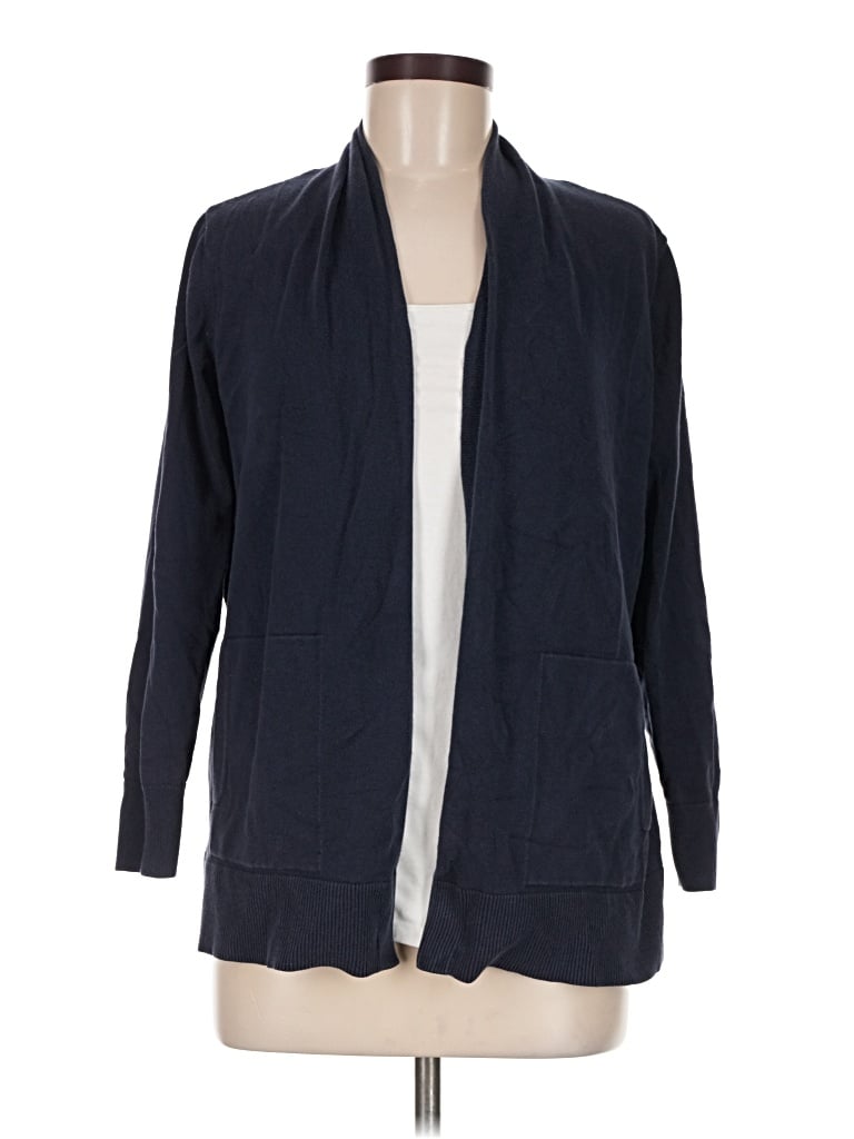 Pre-owned Lands' End Cardigan Sweater In Blue