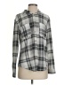 C&C California Plaid Gray Long Sleeve Blouse Size S - photo 1