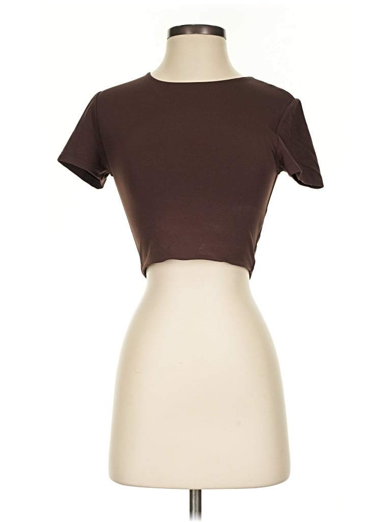 Pre-owned Babaton Short Sleeve T-shirt In Brown