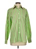 Foxcroft 100% Cotton Stripes Green Long Sleeve Button-Down Shirt Size 4 - photo 1